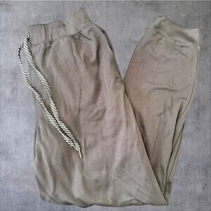 JAANUU L Black Scrub Nurse Lined Elastic Waist Drawstring Pockets Joggers Pants